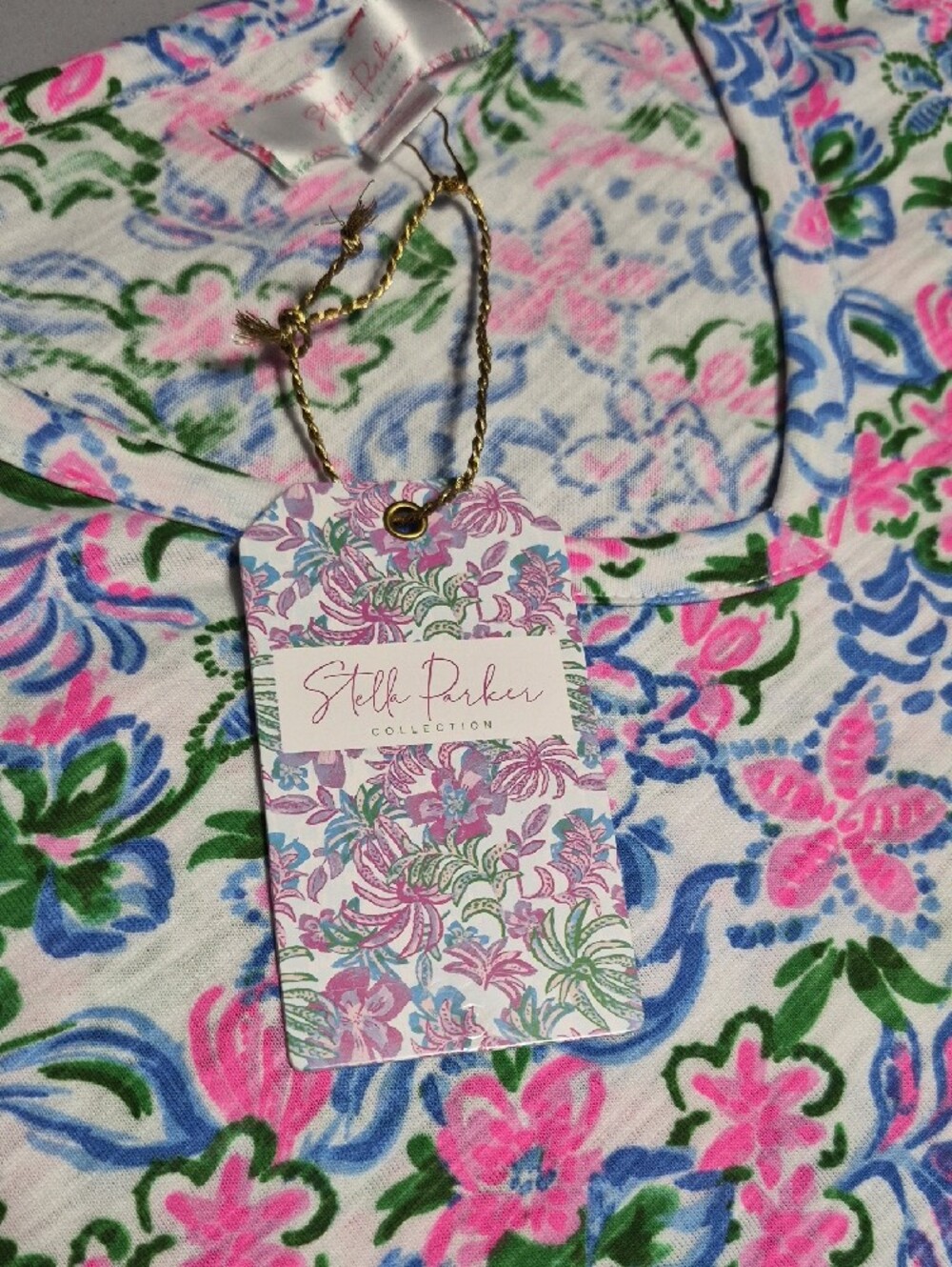 Stella Parker V Neck Short Sleeve Floral Print Medium